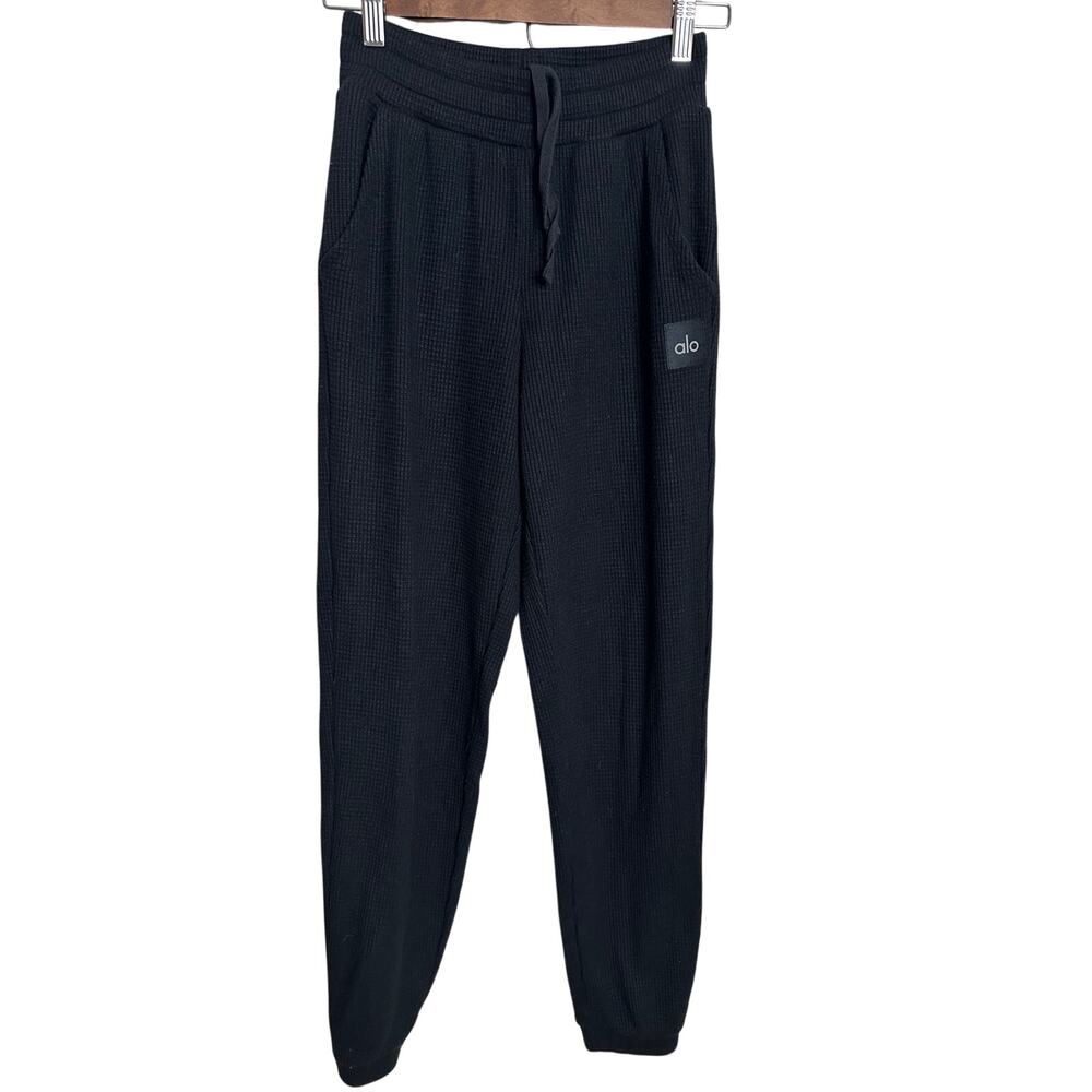 Alo Yoga Waffle Weekend Escape Jogger Womans XXS Black